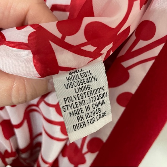 Tulle (Anthropologie) Red Wool-Blend Peacoat Sz L - Picture 7 of 8